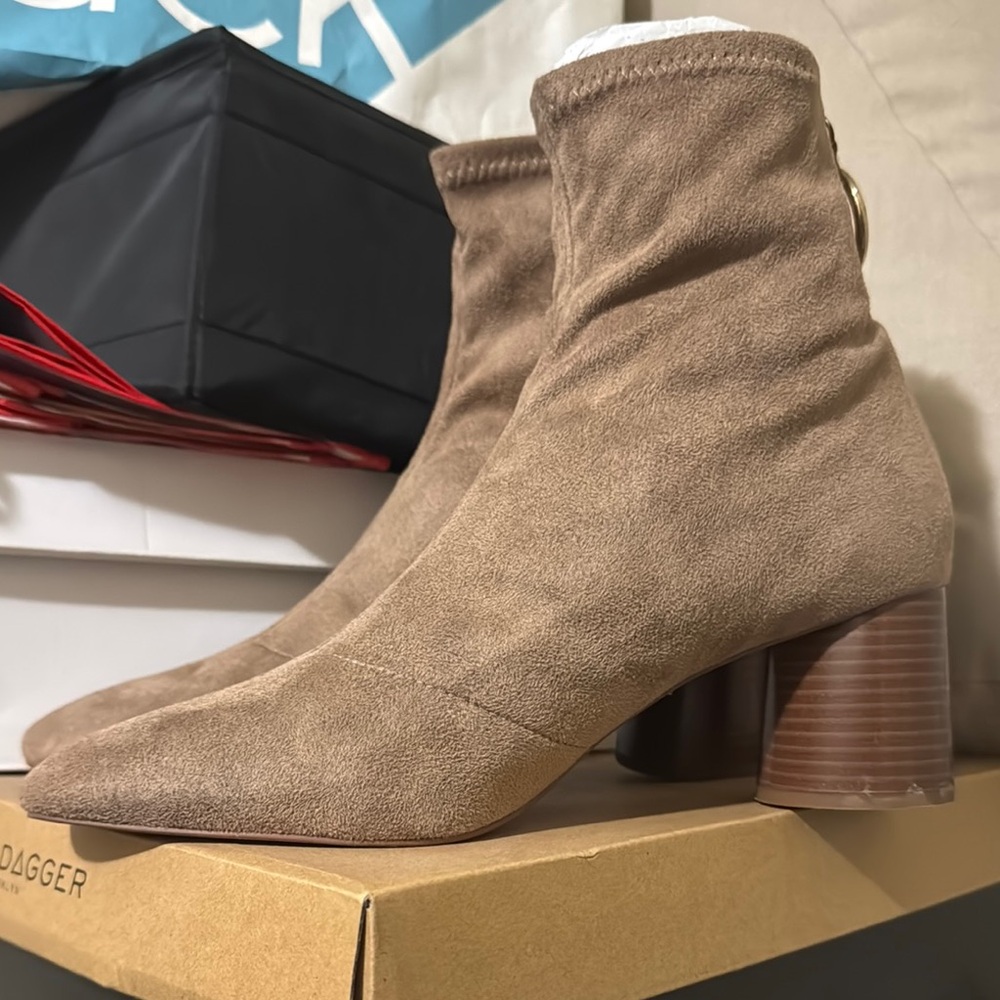 Suede Ankle Boots in Brown